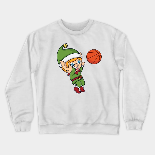 Basketball elf Crewneck Sweatshirt by RockyDesigns